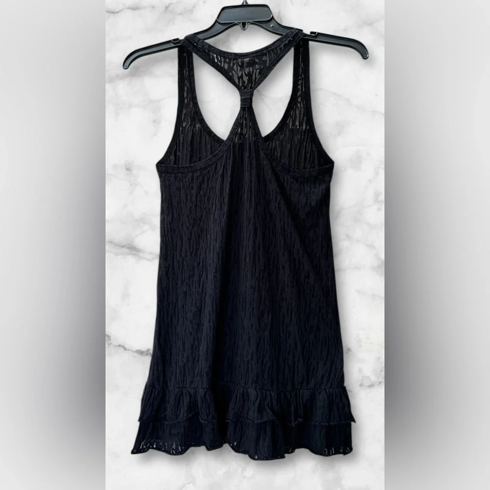 Body Glove Semi Sheer Burnout Ruffle Racerback Swim Cover Up Dress Tunic Size L - Picture 4 of 11